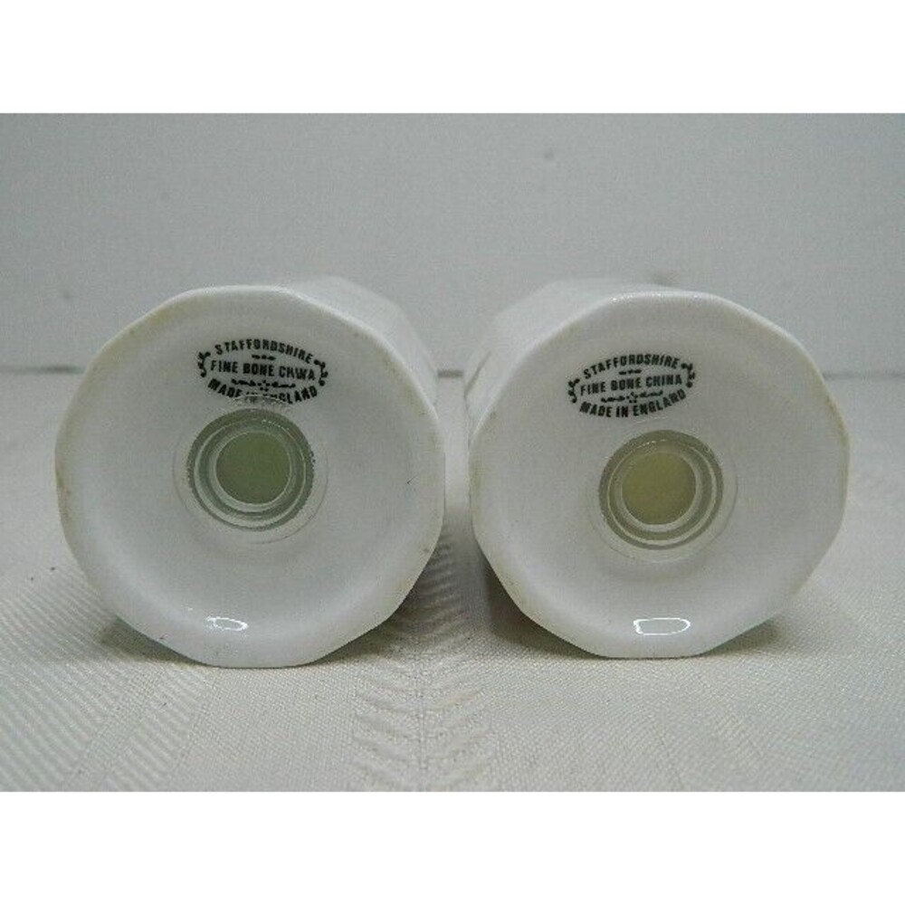Vintage Staffordshire Fine Bone China Salt & Pepper Shakers  Made in England - Picture 6 of 8